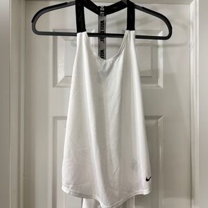 Nike Women's White and Black Tank Top